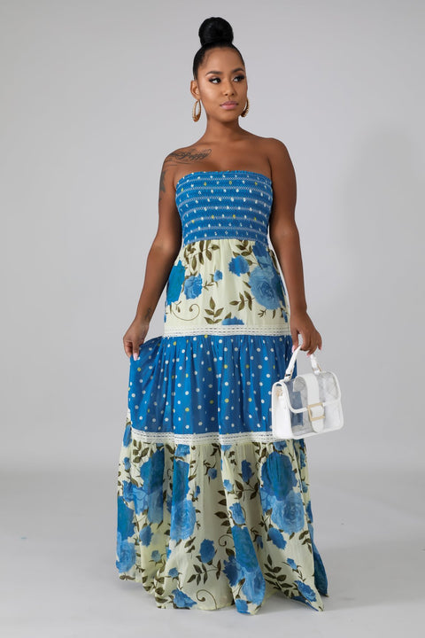 Floral Accordion Maxi Dress
