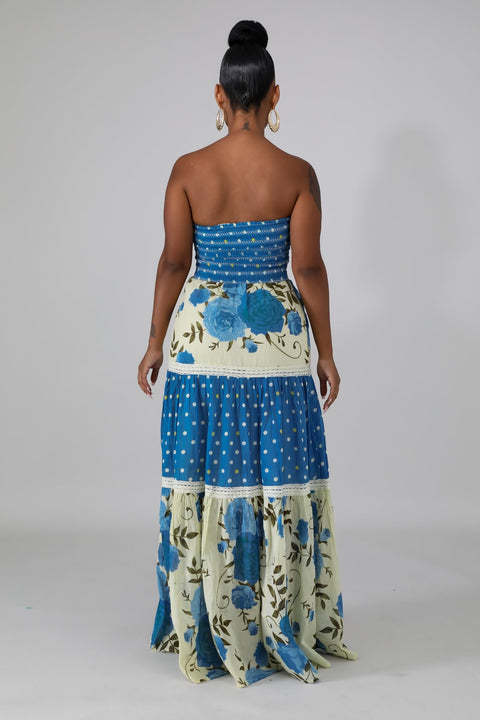 Floral Accordion Maxi Dress